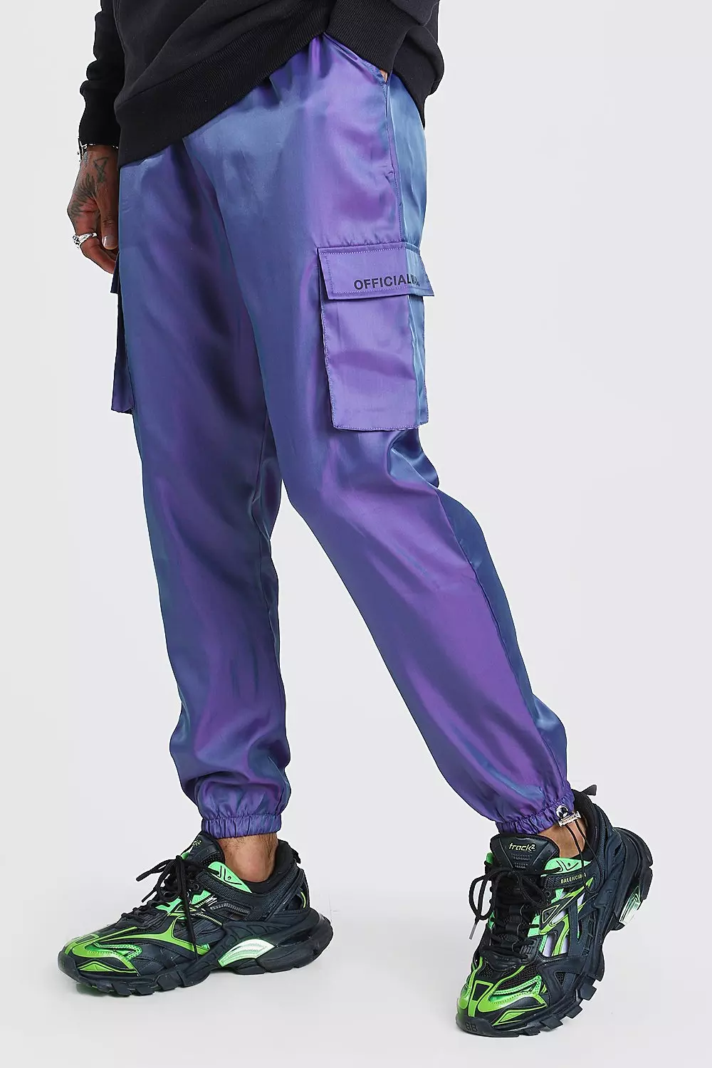 Reflective iridescent joggers online