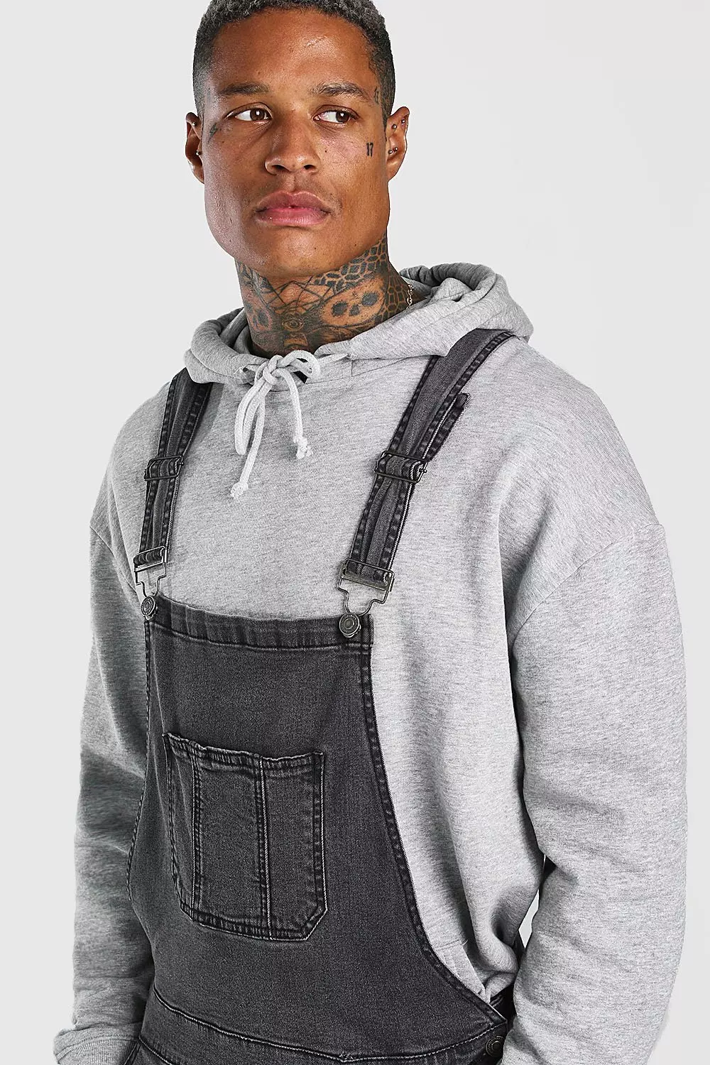 Mens skinny hot sale denim overalls