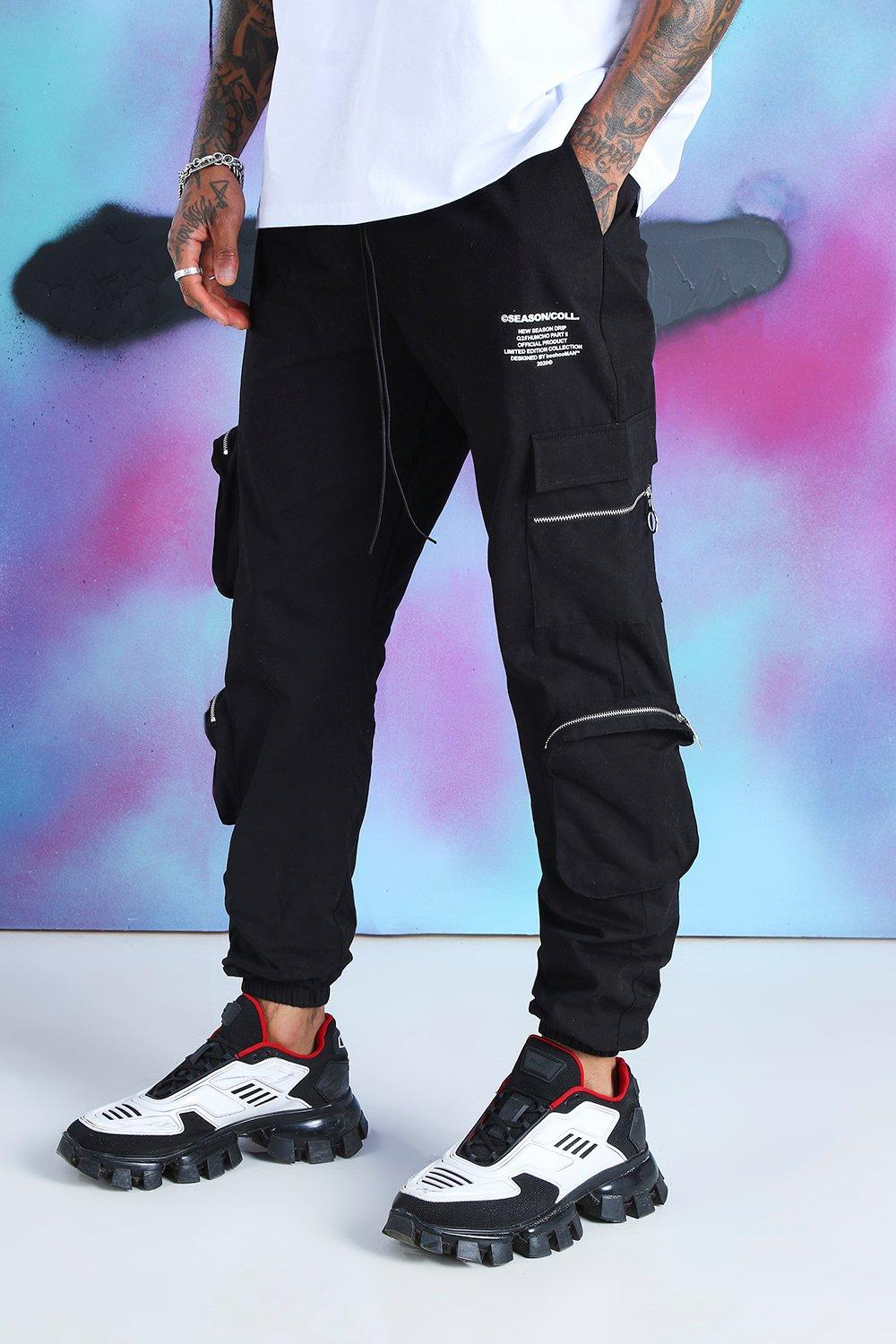 cargo pants with zipper pockets