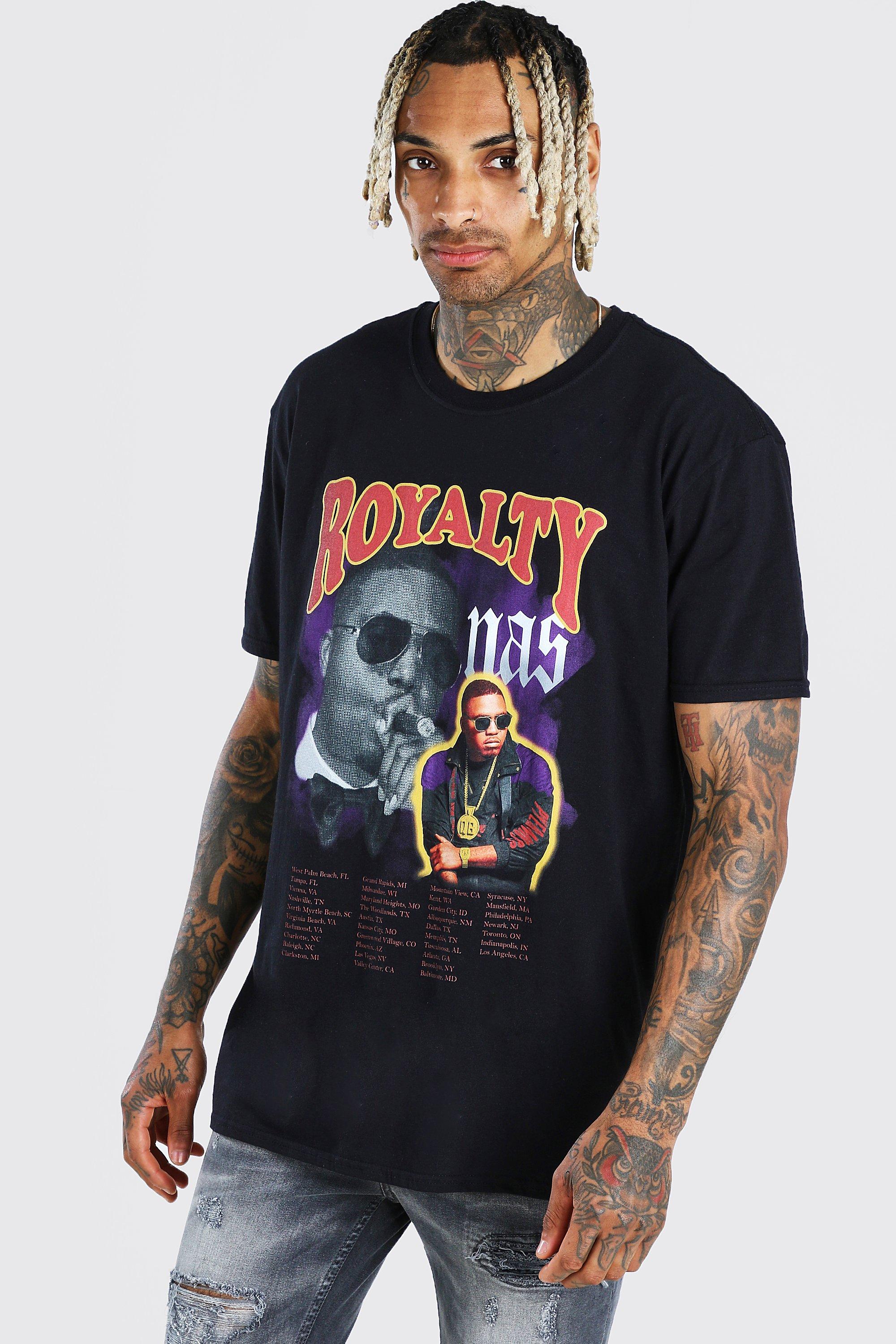 

Лицензированная футболка оверсайз Nas Royalty, Black