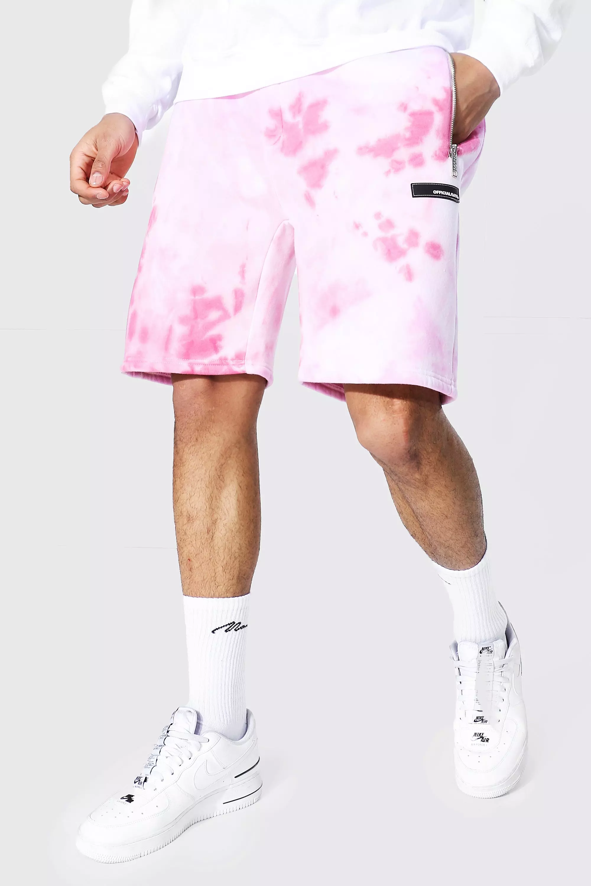 Pink and white tie dye sale shorts