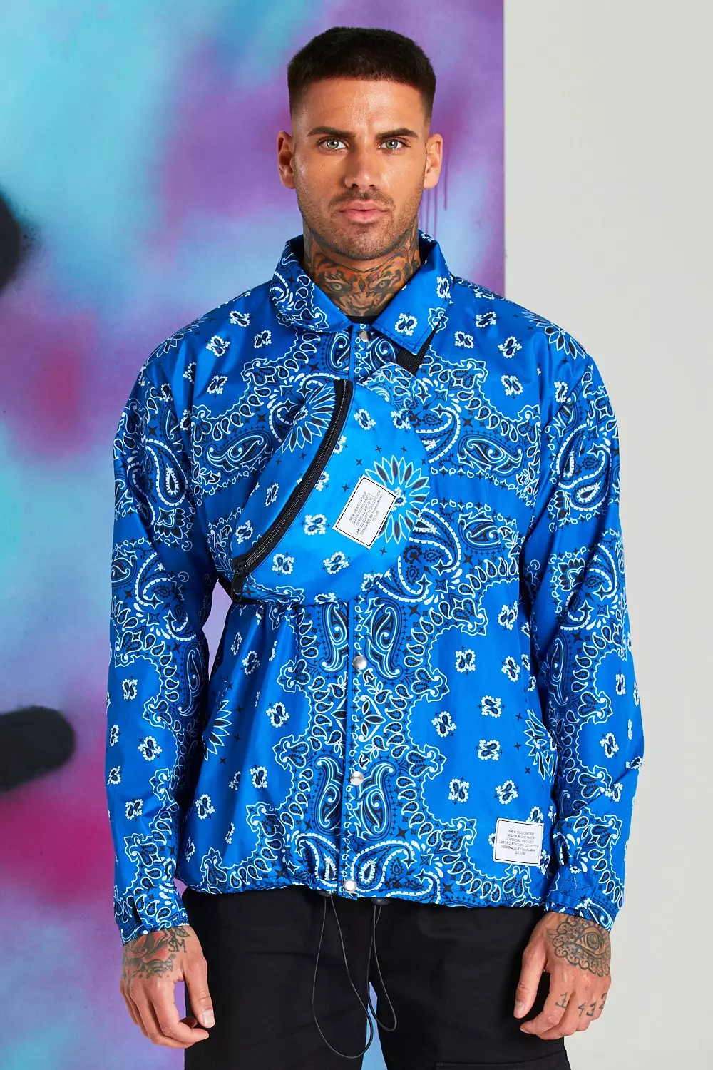 Quavo Bandana Print Coach Jacket