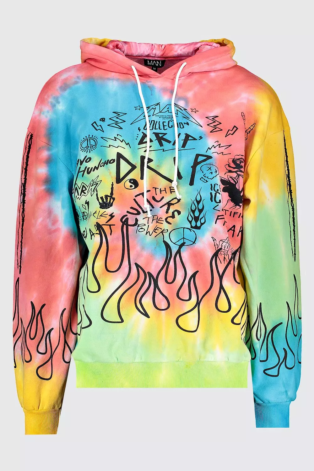 Quavo Oversized Graffiti Print Hoodie boohooMAN USA