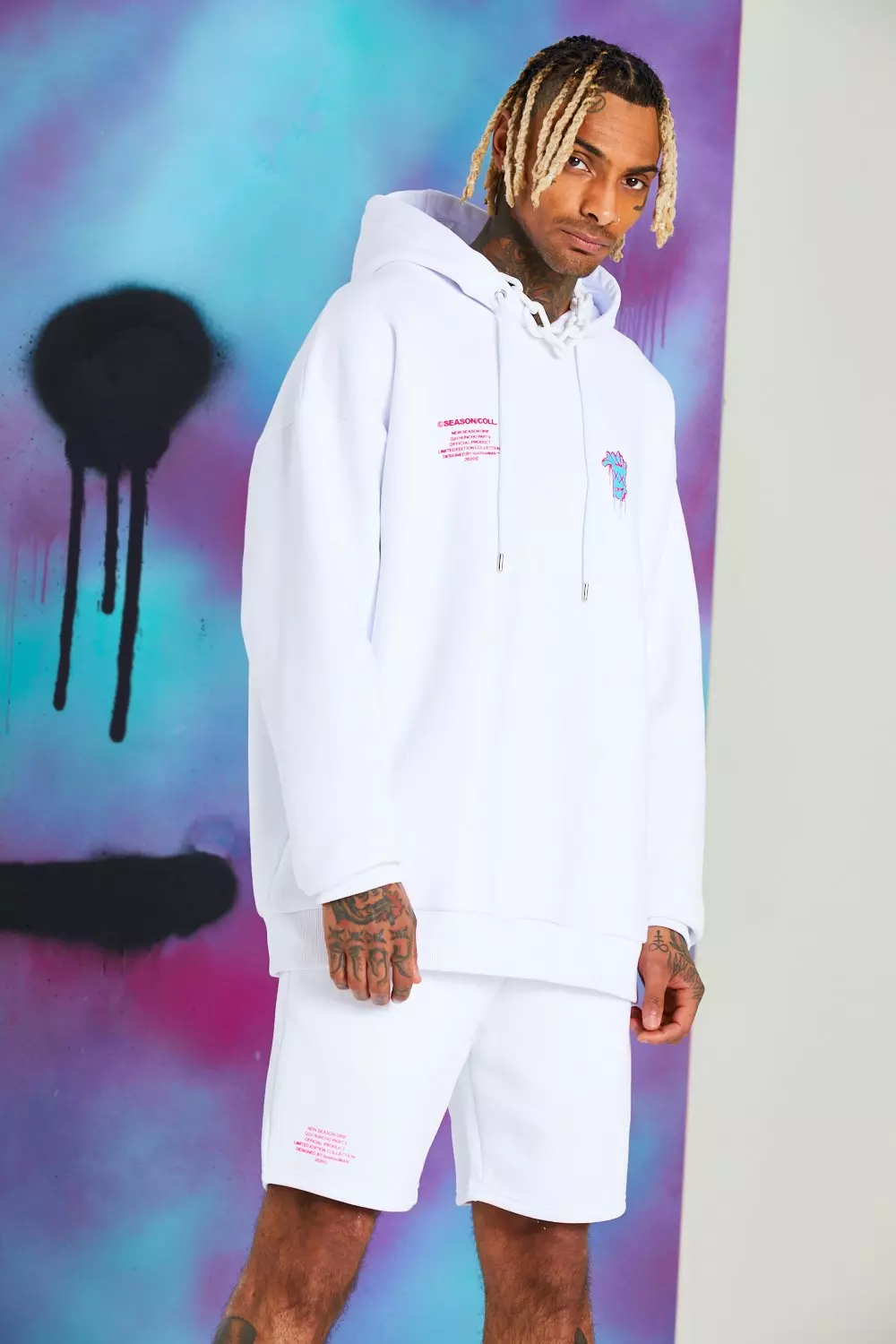 Quavo Loose Fit Hoodie With Drip Face boohooMAN