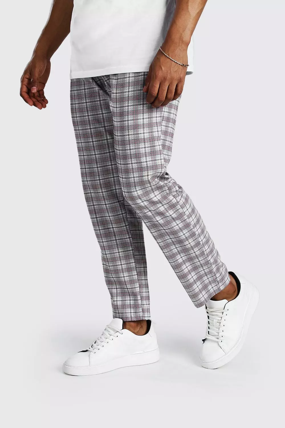 Boohooman hot sale cropped trousers