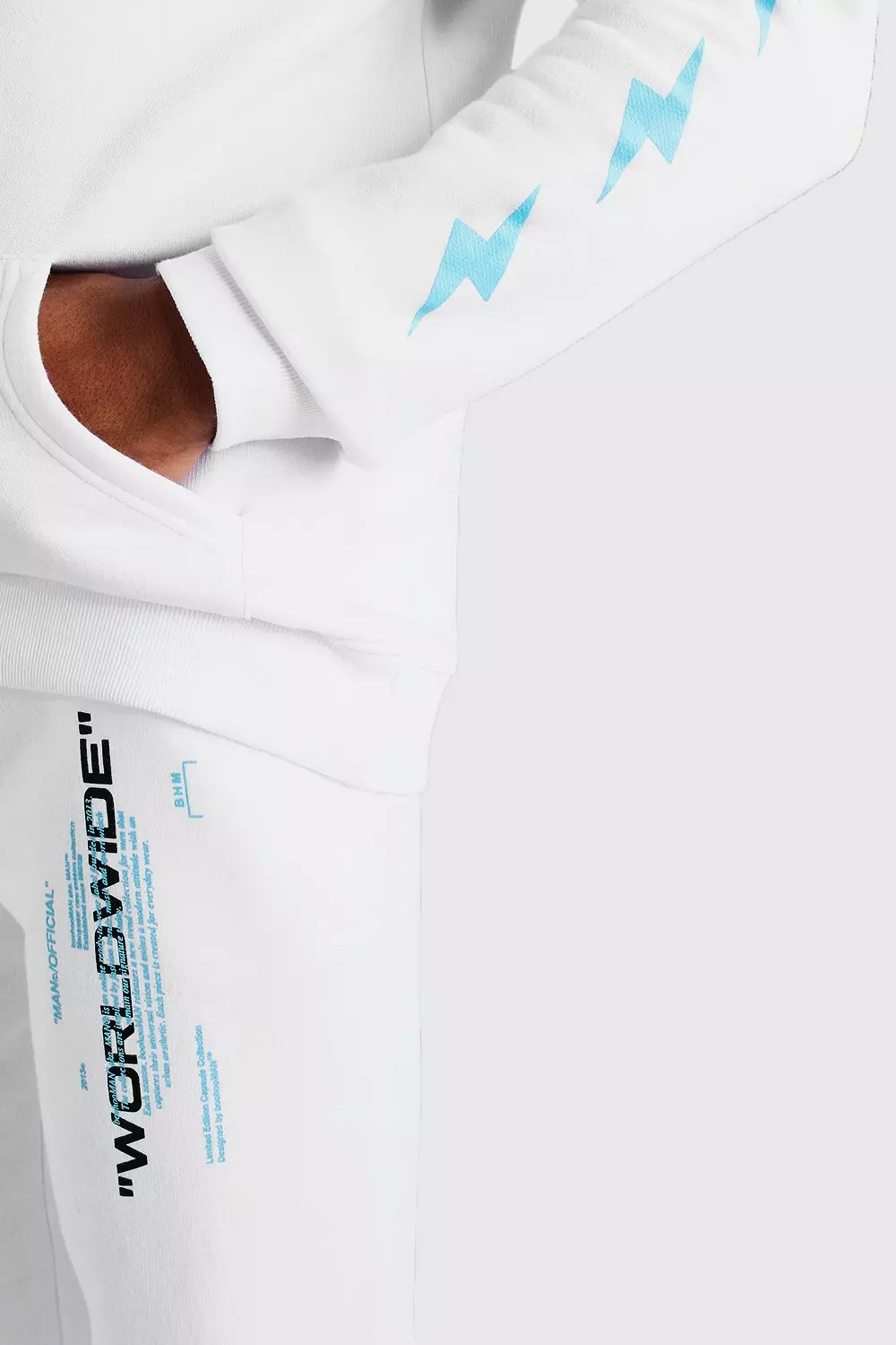 MAN Official Lightning Bolt Hooded Tracksuit | boohooMAN UK