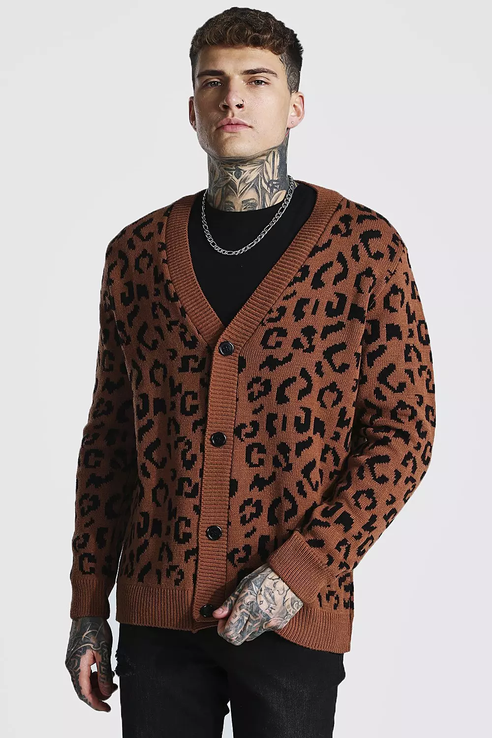 Mens 2025 leopard cardigan