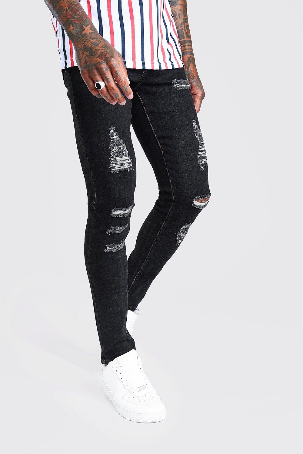 ripped all over jeans