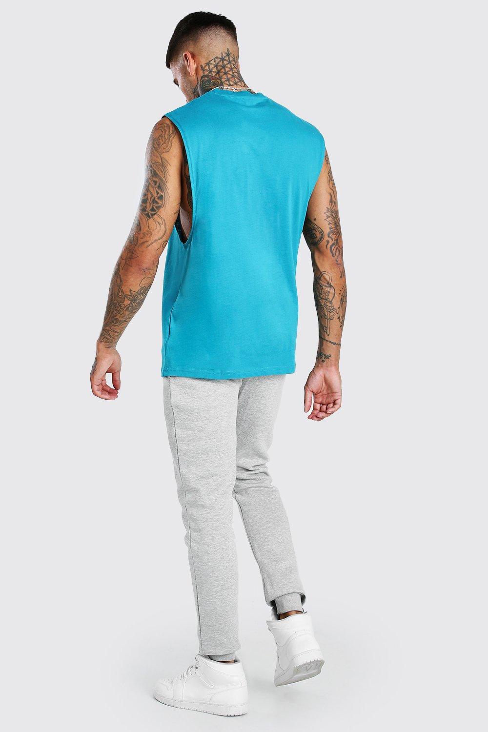 

Оригинальная майка MAN с заниженной рукавной проймой, Teal