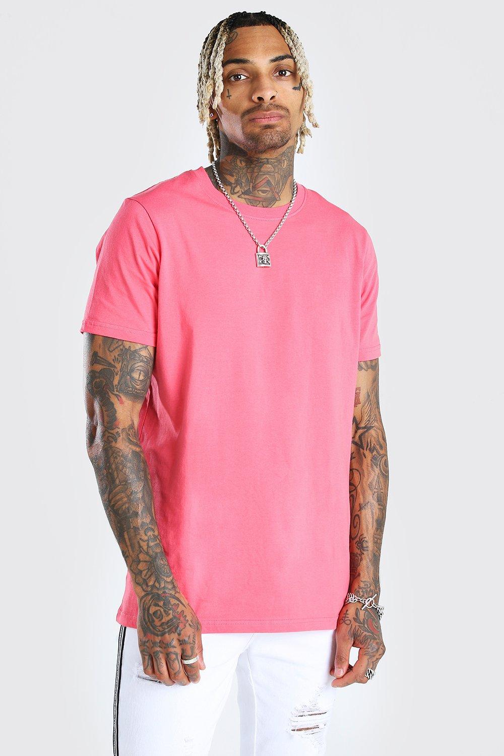 pink longline t shirt