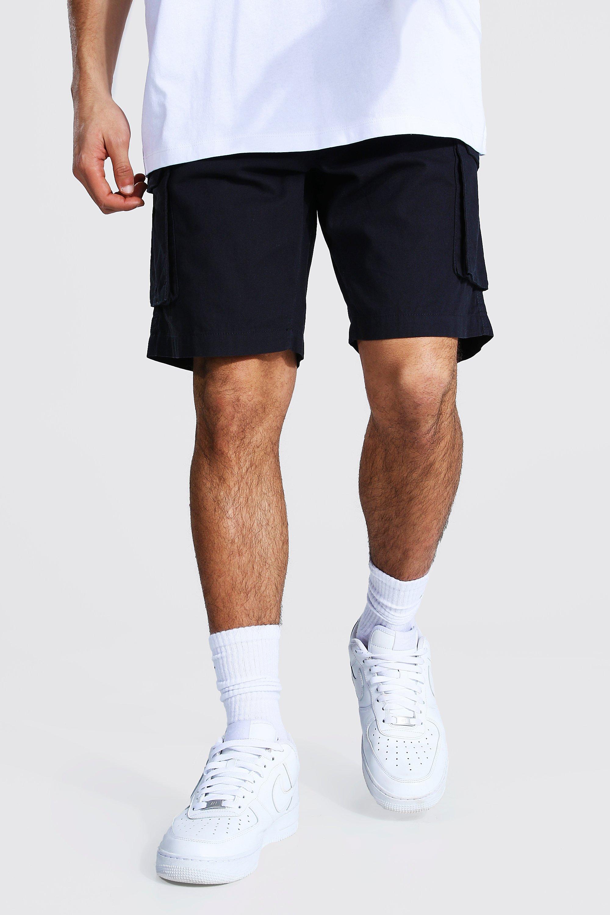 full elastic waist cargo shorts