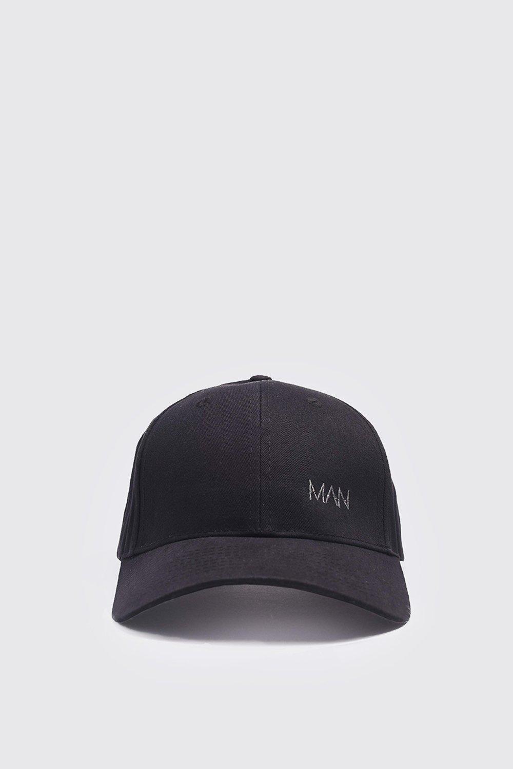 Mens Black MAN Dash Cap, Black