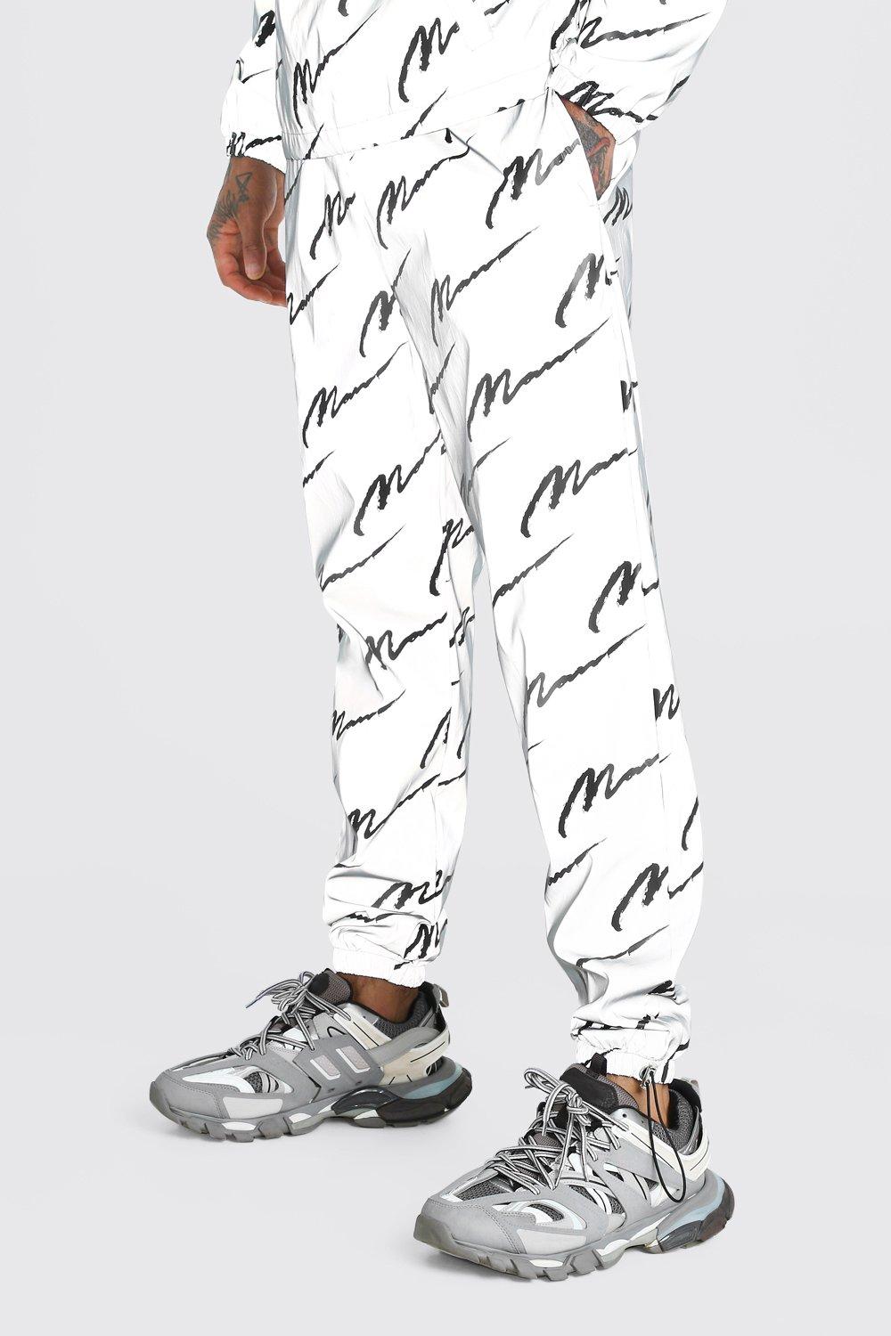 boohooman white joggers