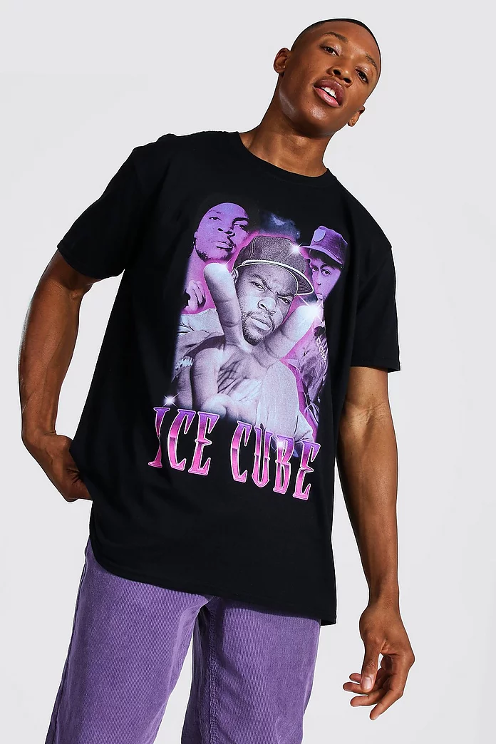 Oversized Ice Cube F&b Print License T-shirt