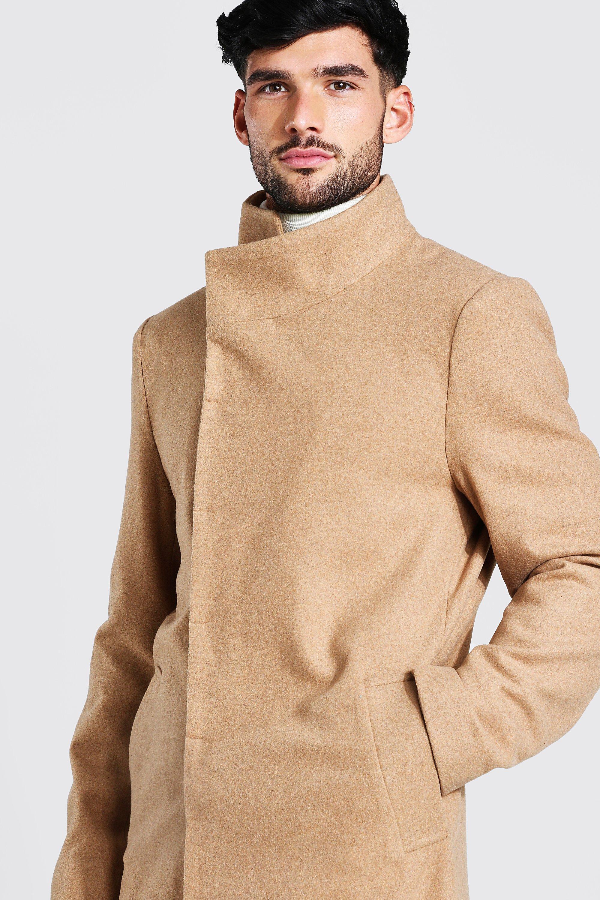 mens overcoat funnel neck