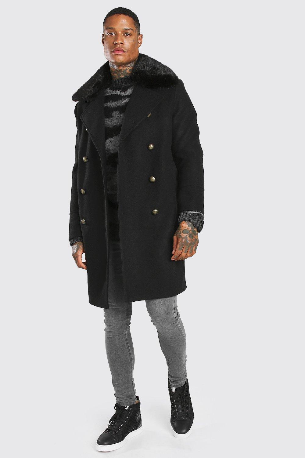 military jacket with fur collar