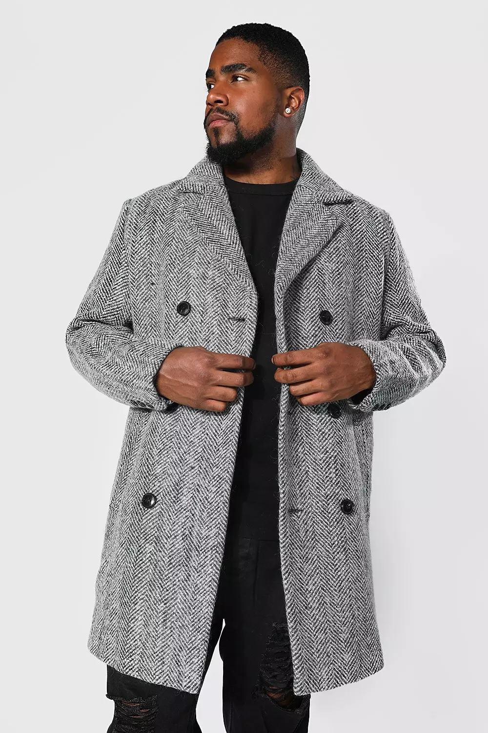 knuthmarfknuth marf herringbone mix overcoat