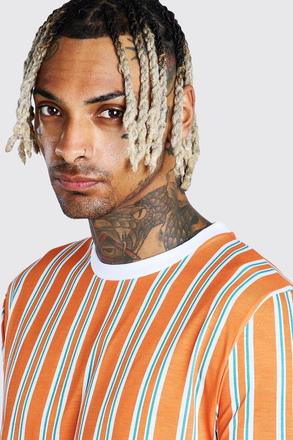 

Vertical Stripe T-Shirt, Orange