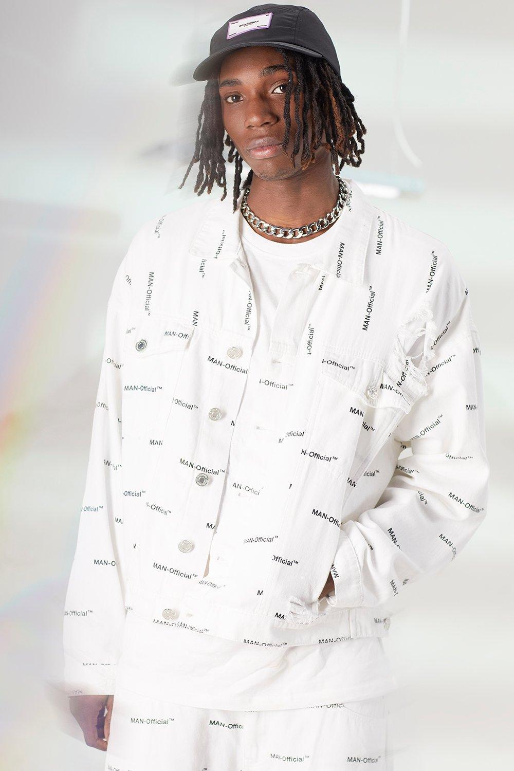 white denim coat