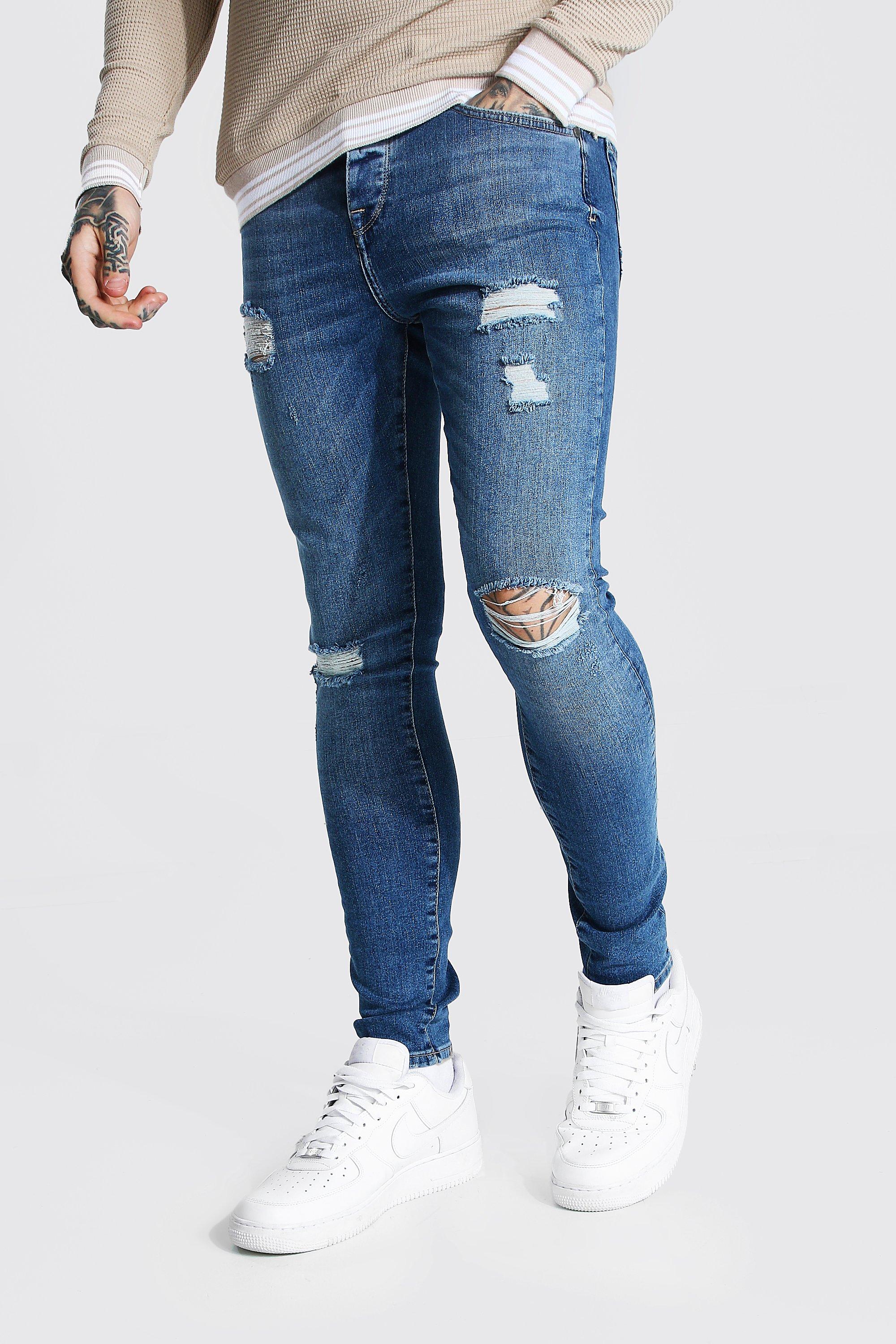 multi ripped jeans