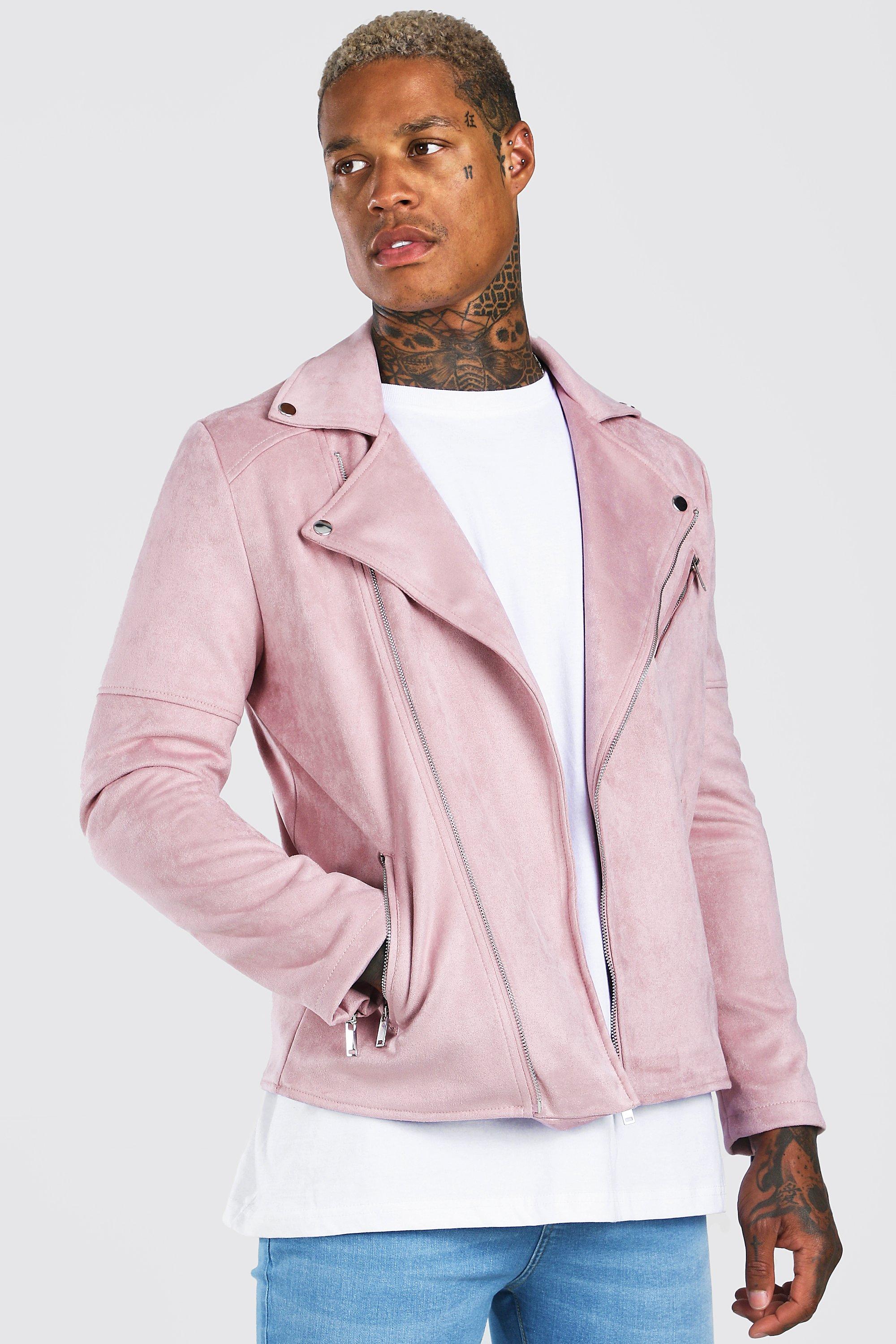 pink leather jacket mens