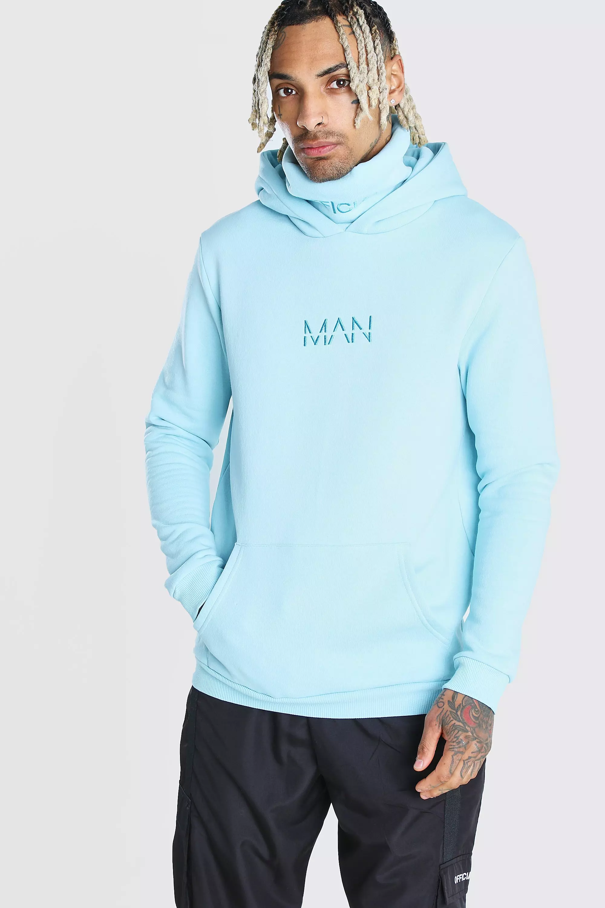 MAN Official Snood Hoodie boohooMAN USA