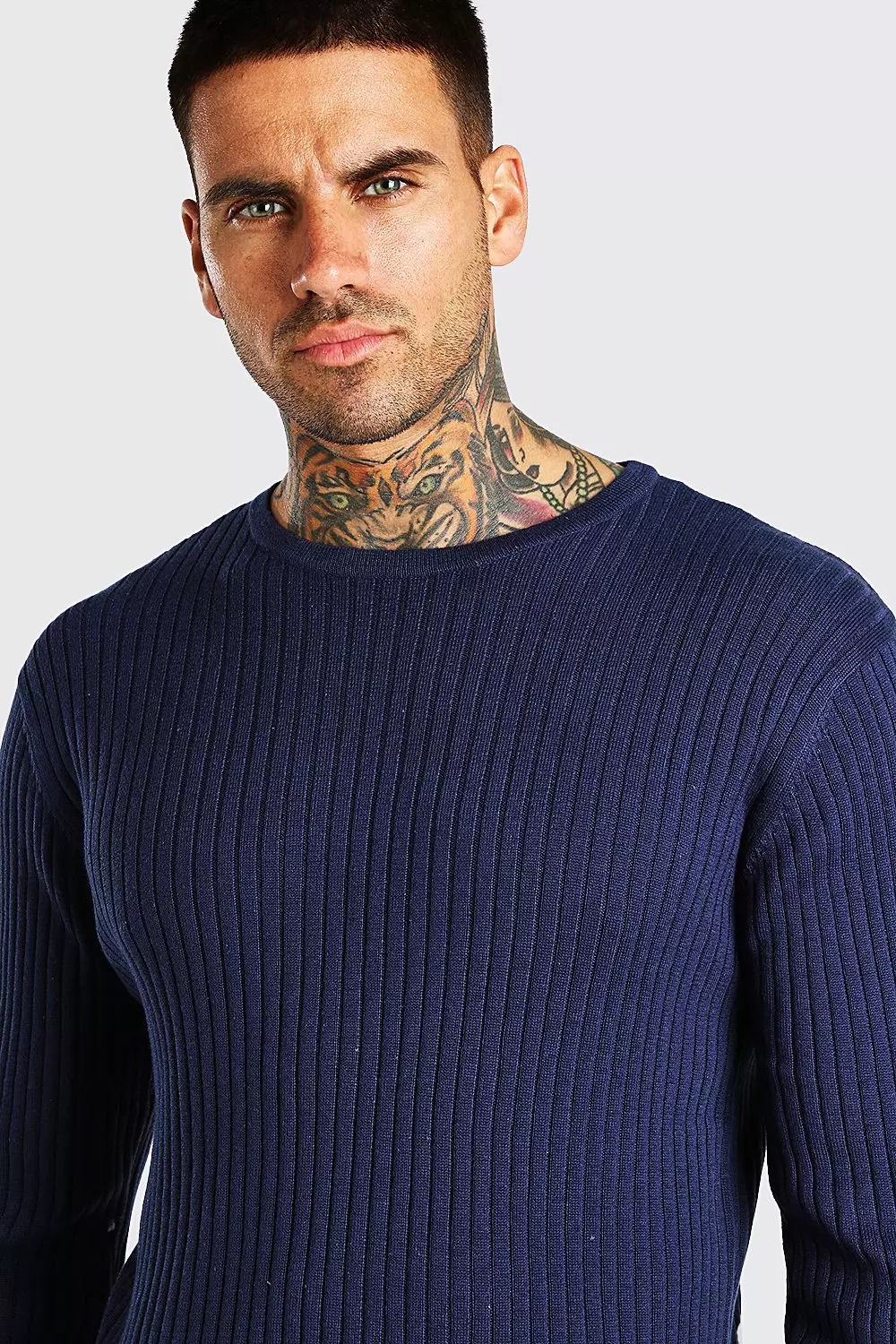 Ribbed Crew-Neck Pullover