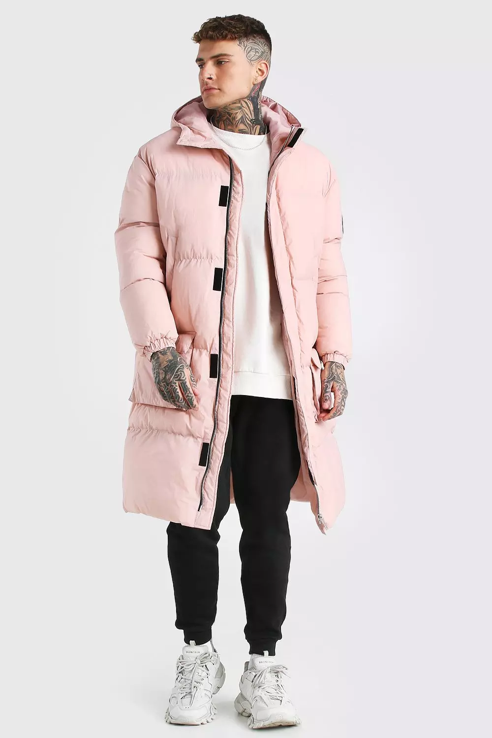 Boohooman longline 2024 puffer jacket