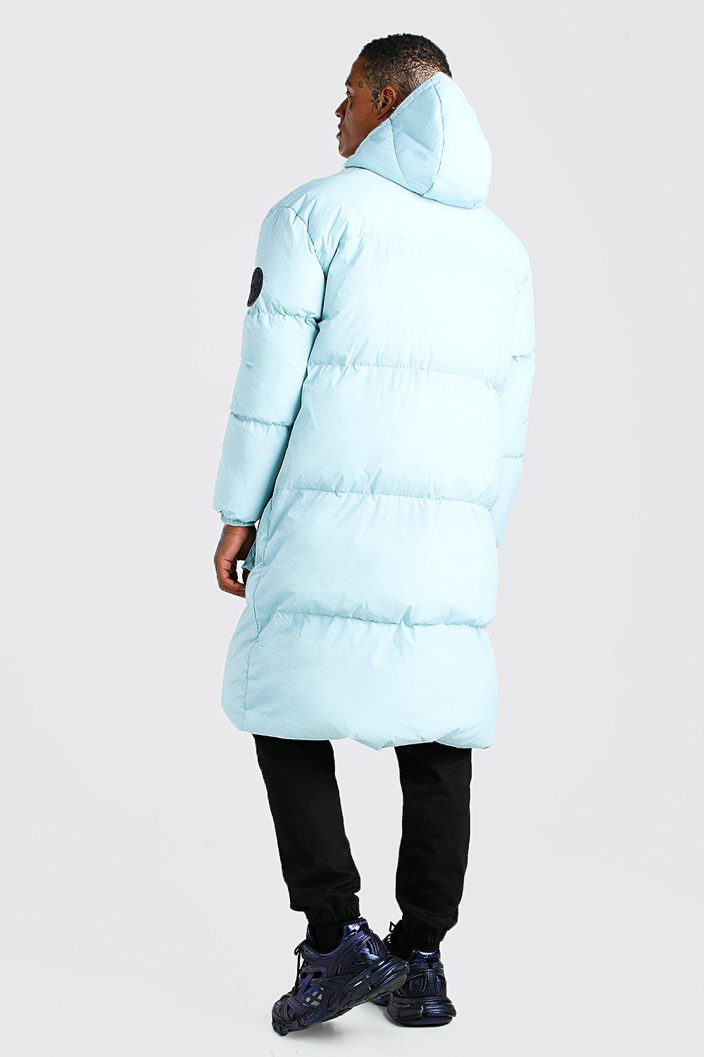 longline hooded puffer coat