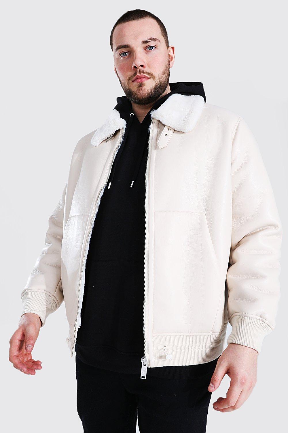 plus size faux leather bomber jacket