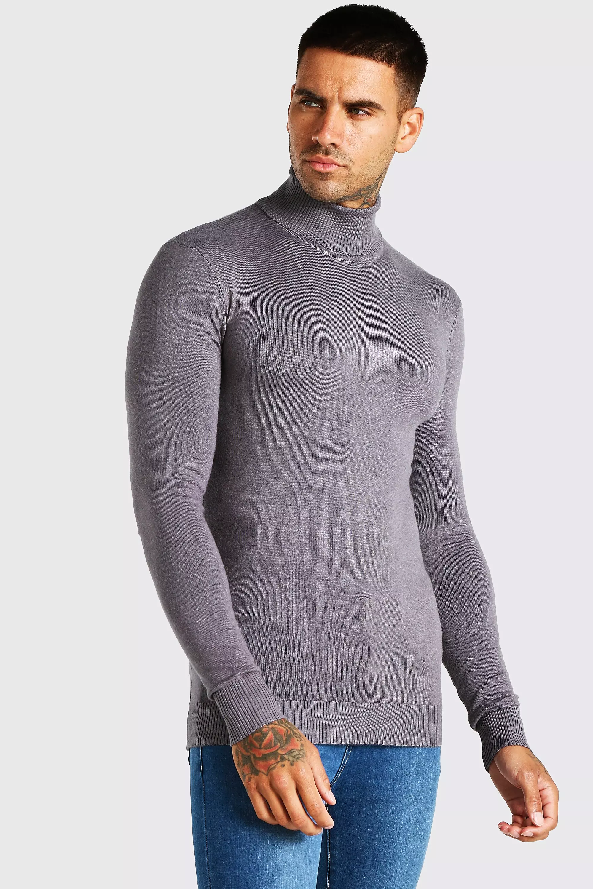 Muscle Fit Turtleneck Sweater