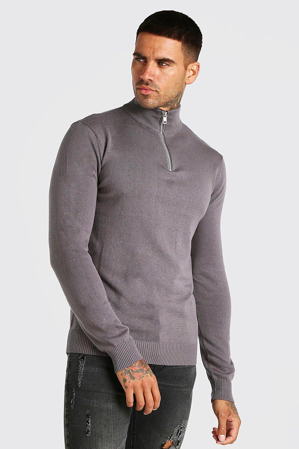 half zip funnel neck jumper