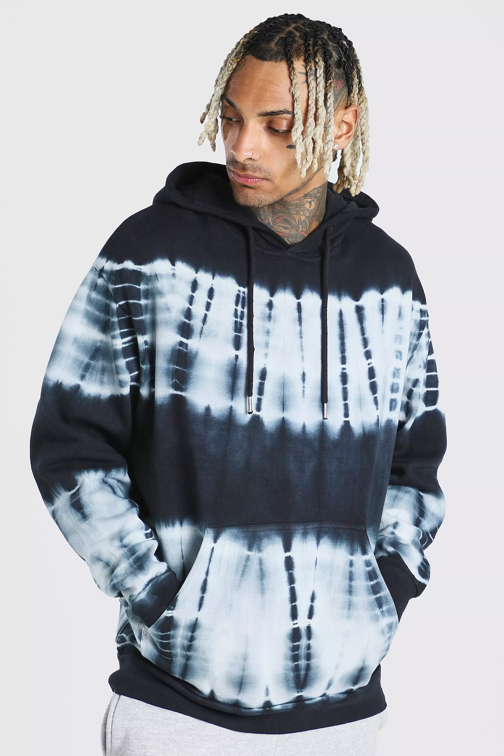 Tie dye oversized hot sale zip up hoodie