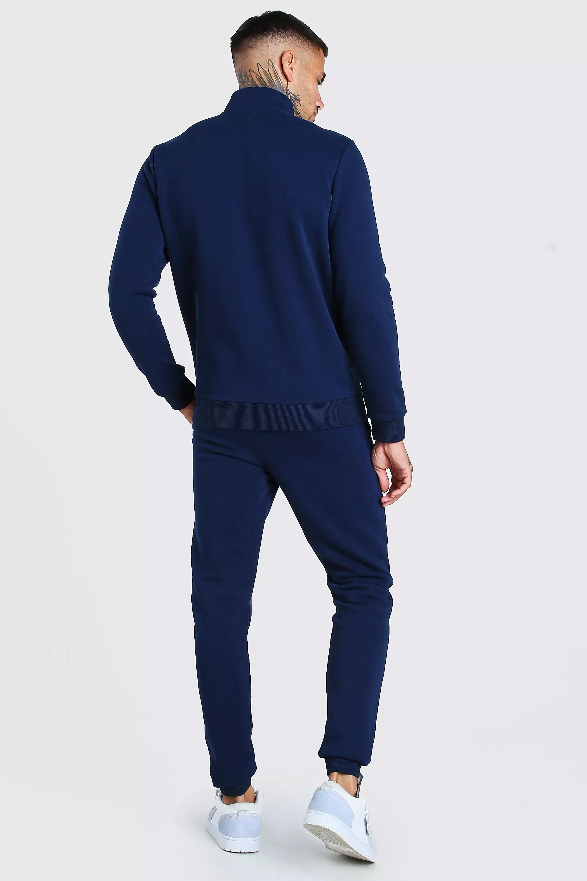 Man Signature Half Zip Tracksuit Boohooman