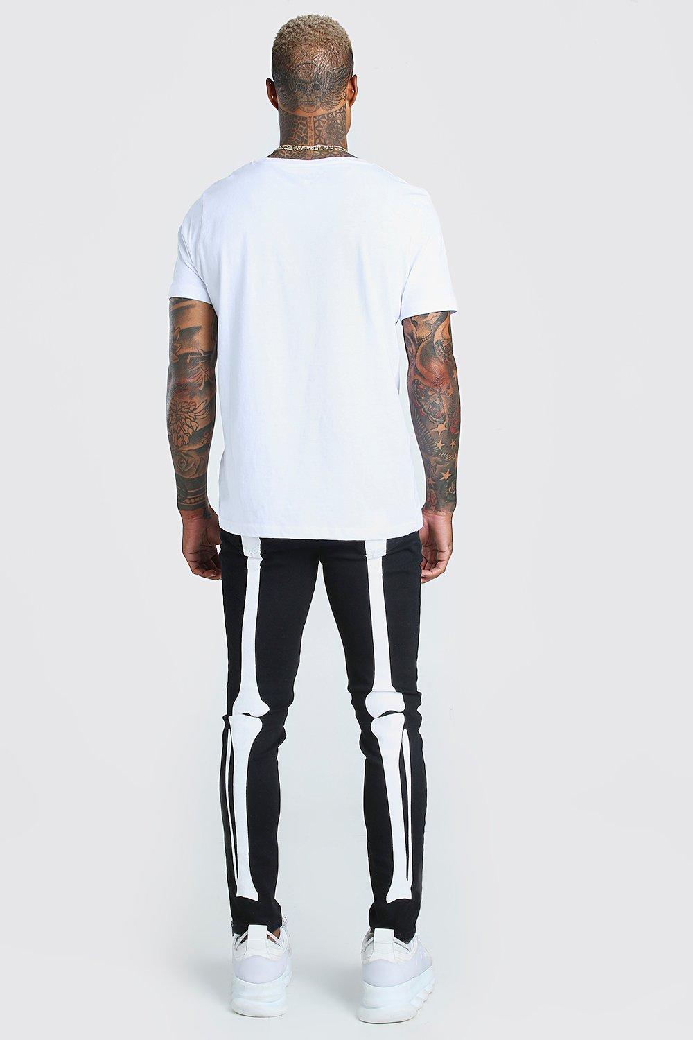 mens skeleton skinny jeans