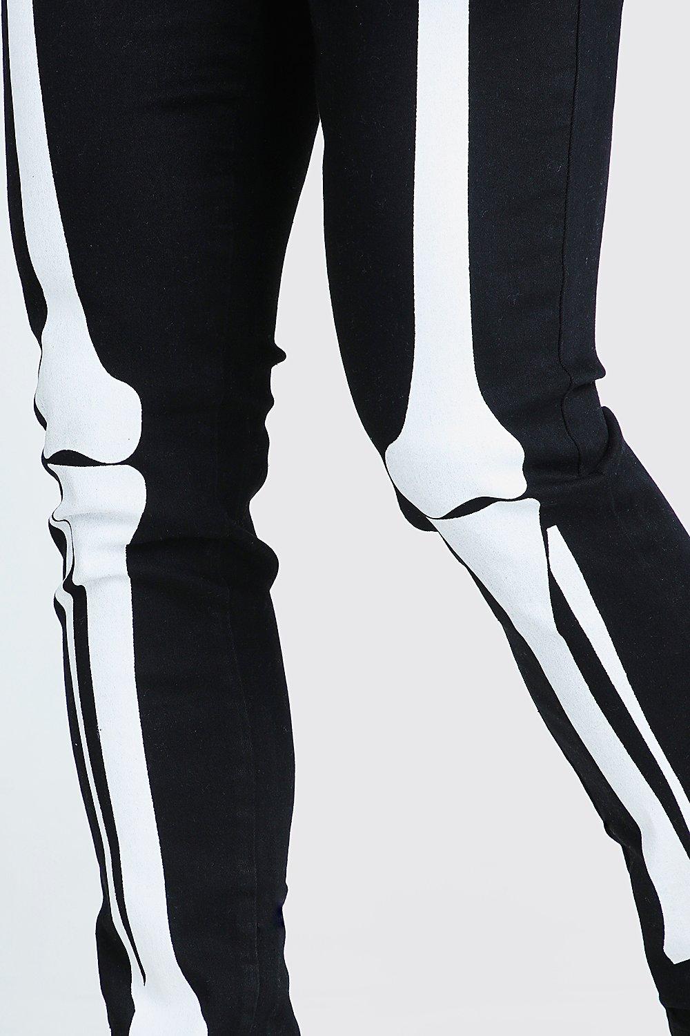 black skeleton jeans