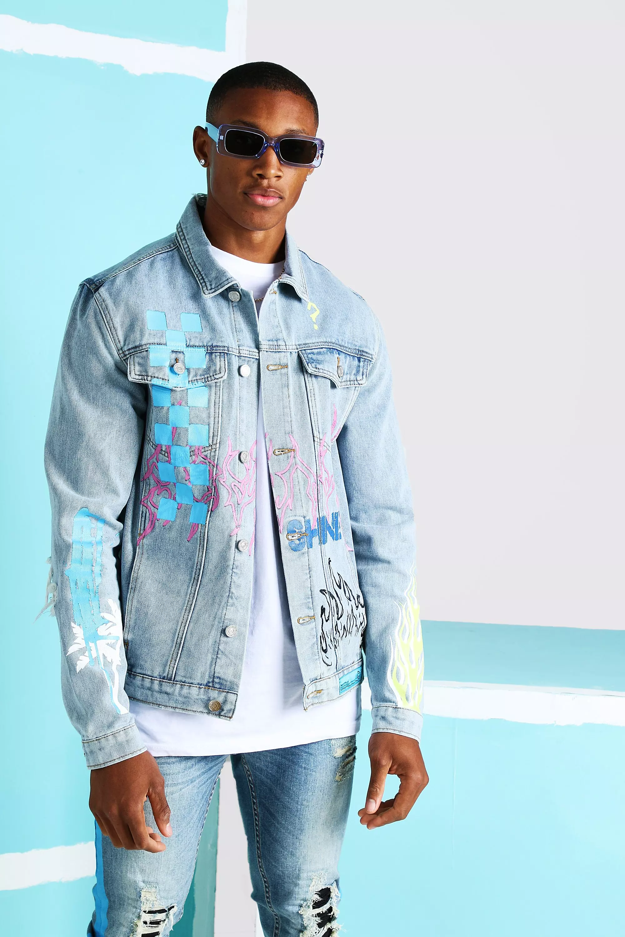 We11done - Graffiti Ver.2 All-over Print Denim Jacket  HBX - Globally  Curated Fashion and Lifestyle by Hypebeast