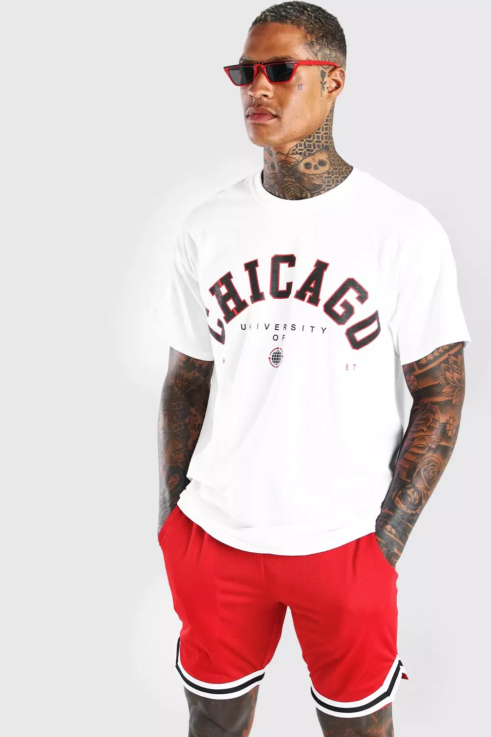 Oversized Chicago Print T-Shirt