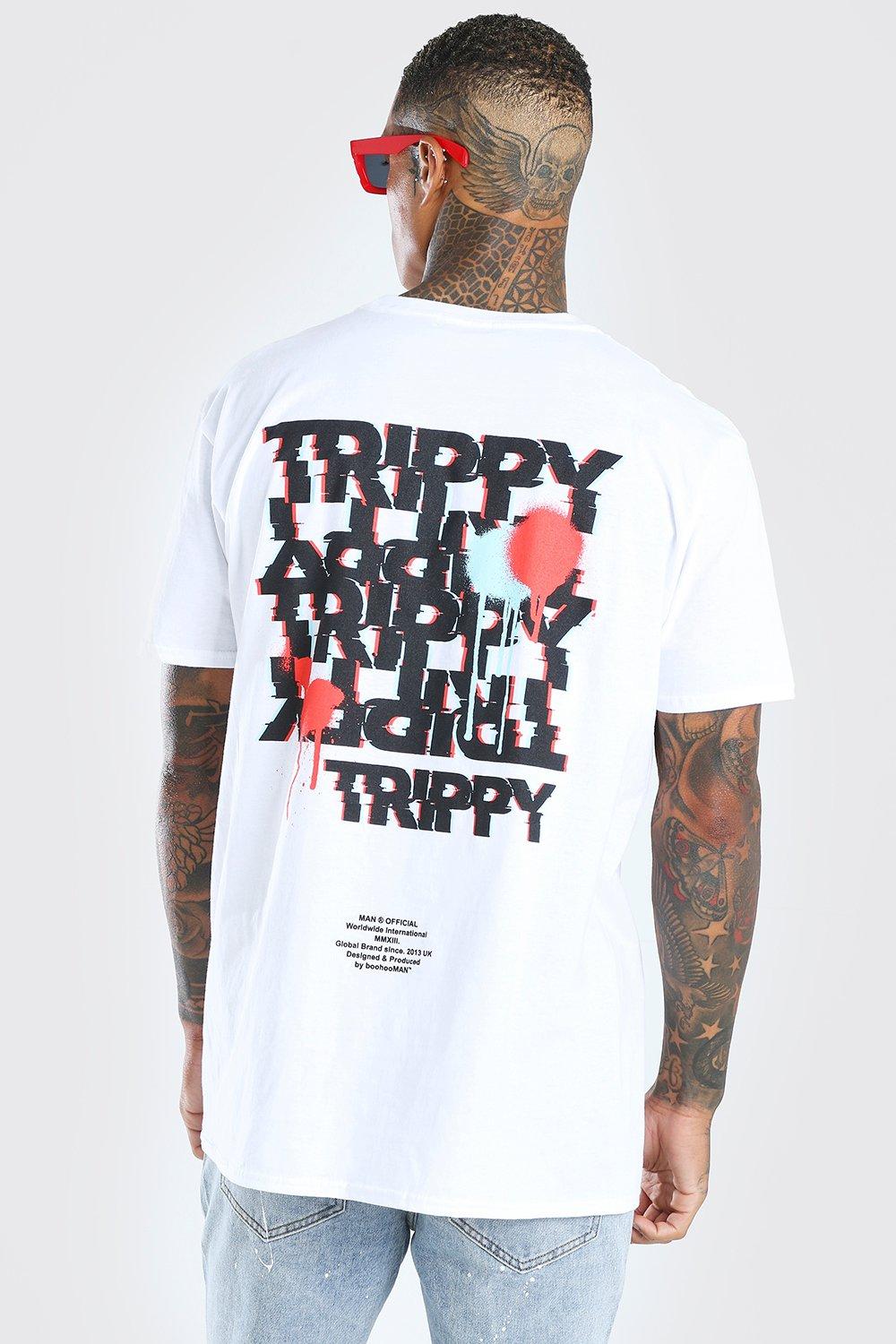 Oversized Trippy Graffiti Print T Shirt Boohooman Ireland
