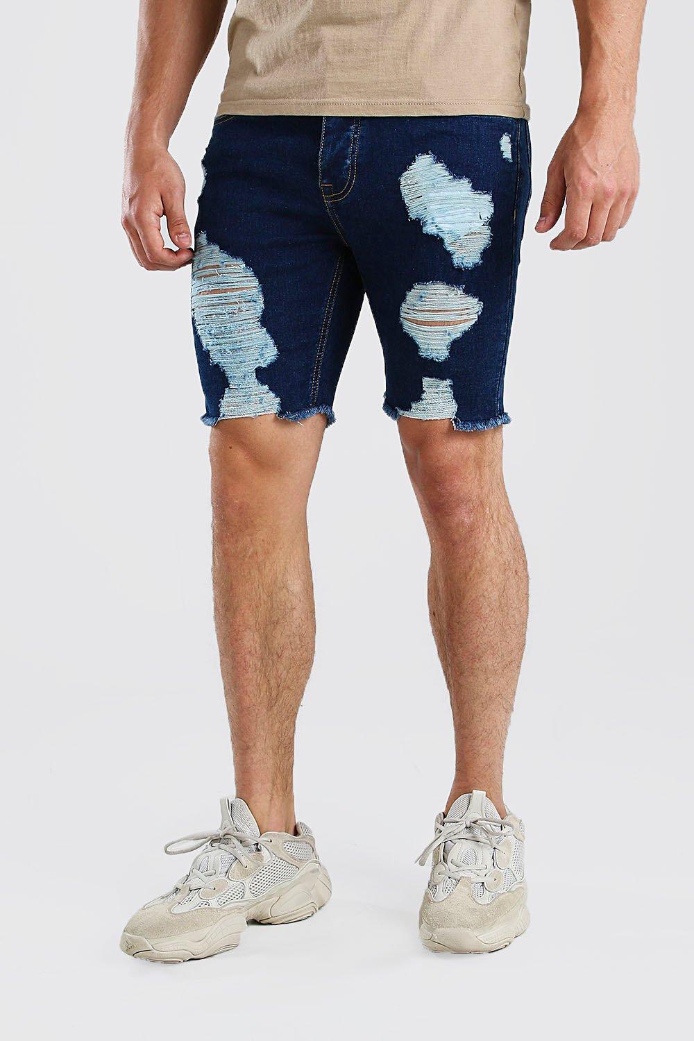 distressed jean shorts