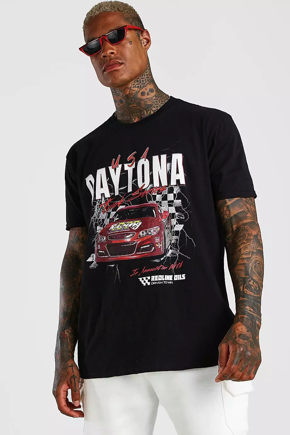 boohooMAN Men's Oversized Car Graphic T-Shirt