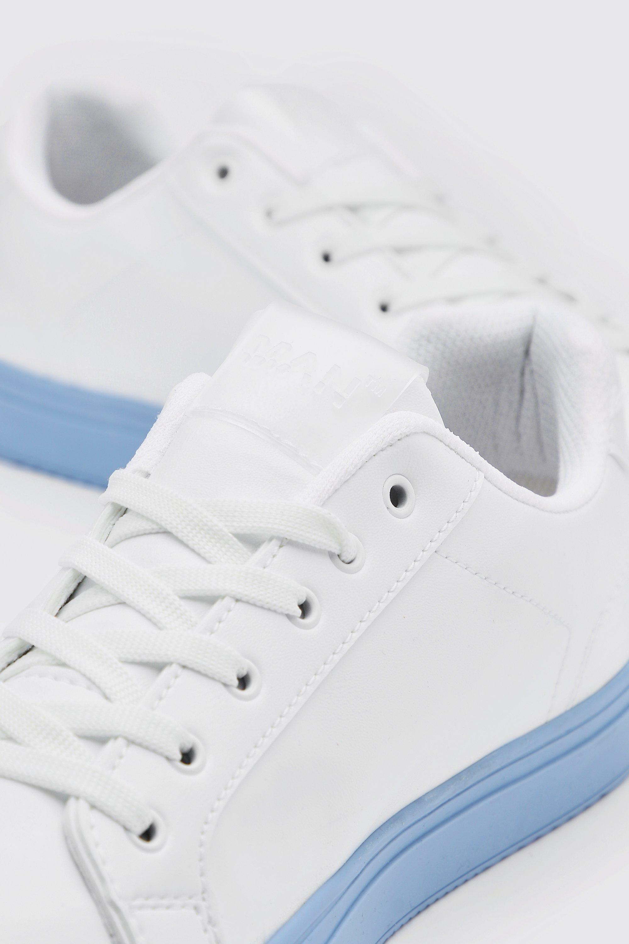 Cupsohle Sneaker Mit Blauer Sohle Boohooman