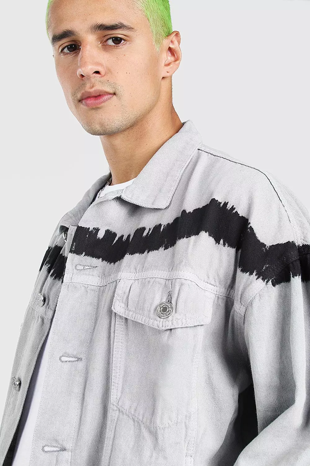 Tie Dye Denim Jacket | boohooMAN USA