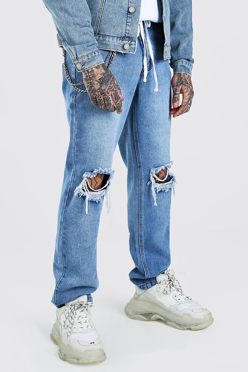 relaxed fit blue jeans