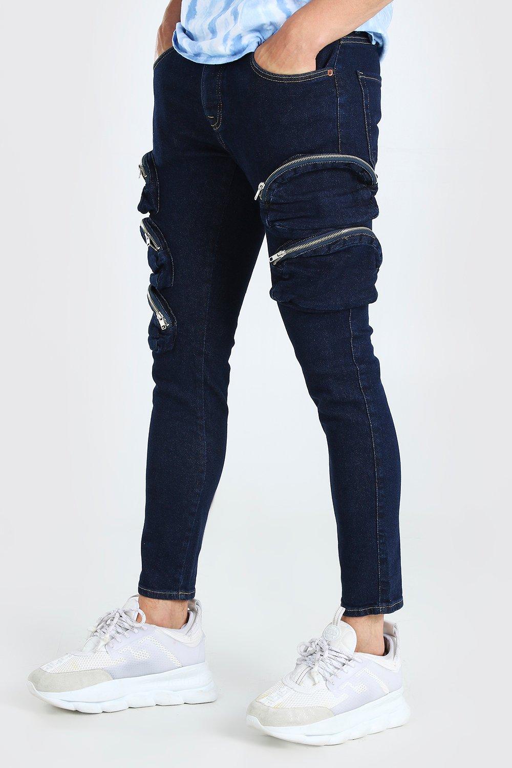 skinny jeans with cargo pockets