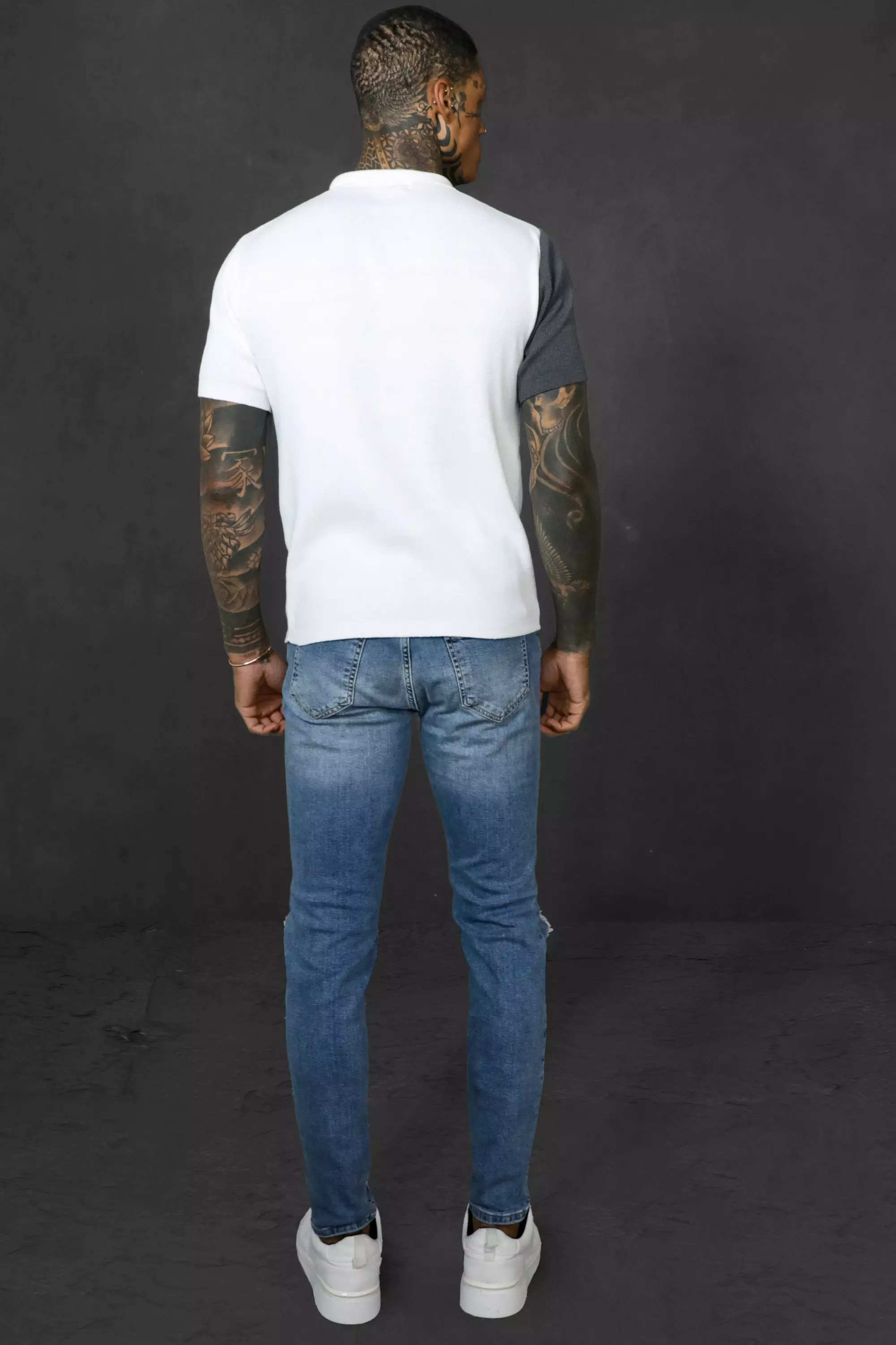 Skinny Stretch Busted Knee Distressed Jeans | boohooMAN IE