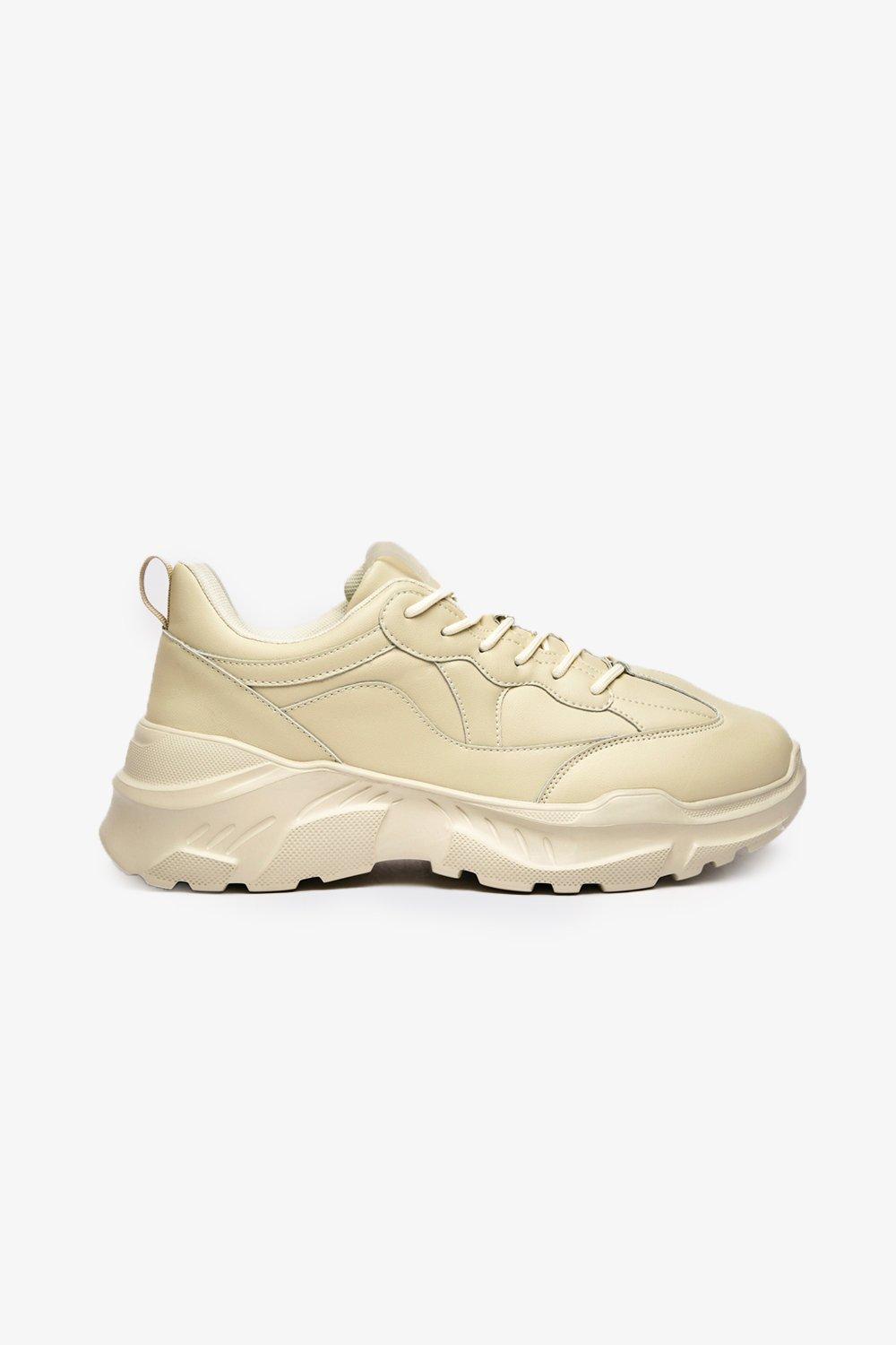 chunky sneakers beige