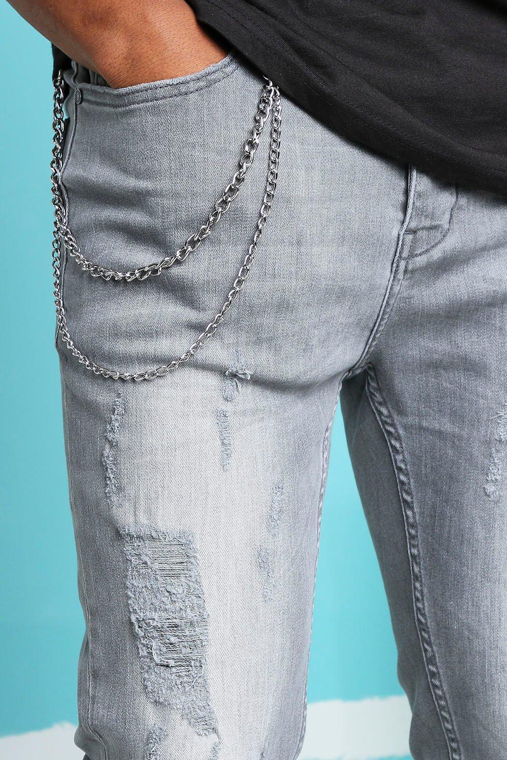 knee chain jeans