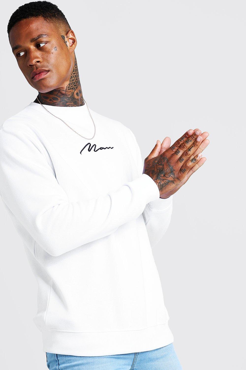 boohooman white jumper