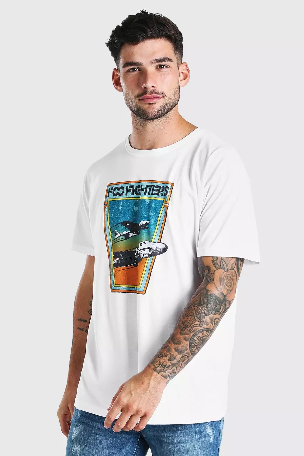 lavendel Meerdere Uitsluiten Oversized Foo Fighters License T-Shirt | boohooMAN USA